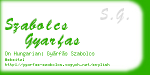 szabolcs gyarfas business card