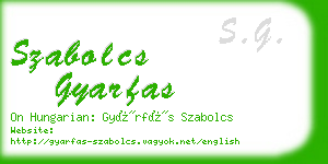 szabolcs gyarfas business card